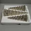 Gold Mercury Glass Christmas Tree Set of 3, Light up Christmas Trees for Holiday Tabletop Centerpiece Mantel Decor (Height12-9-9inch)