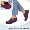 Womens Walking Shoes Comfortable Wide Diabetic Shoes Adjustable Zero Drop Edema Shoe Breathable Neuropathy Nursing Shoes Casual Wide Width Sneakers (Purple)