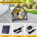 lcocove Outdoor Fan Can Running 5-24 Hours, Solar Powered Fan For Shed, Home, Outside, Camping with USB Output For Emergency Situation Without Electric, Medium