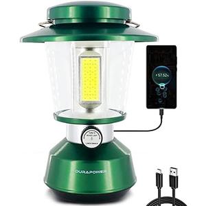 Durapower Rechargeable Camping Lantern,2800 Lumen Super Bright LED Camping Lantern, 5400 mAh Power Bank, IP44 Waterproof, 20 Hours, Portable Lantern for Hurricane, Power Outages