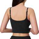 Women's Sweetheart V Neck Tank Top Adjustable Straps Workout Yoga Tops Going Out Basic Casual Crop Cami Shirts (Black, L)