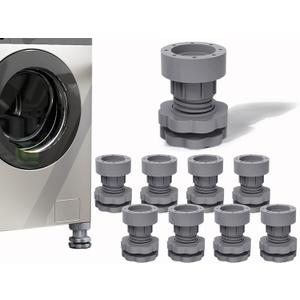 Anti Vibration Pads For Washing Machine Support, Adjustable Dryer Shock And Noise Cancelling Pads, Washer Foot Pad, Anti-Walk Protects Pedestals, Anti-Slip Rubber Feet Pad Stabilizer, Set Of 8