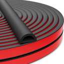 26 Feet Weather Stripping Door Seal Self Adhesive EPDM Foam Rubber Seal Strip D-Shaped Door Weather Stripping for Door and Window, RV, Boat, Auto, Truck, Marine, W:0.75"; H:0.375" (Black)