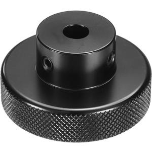 uxcell Anodization Aluminum Alloy Handwheel 8mm Bore 50mm OD Knurled Knob Turning Handle with Wrench for Milling Machine Lathe Slide Displacement Platform, Black