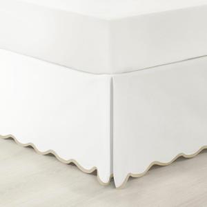 Lush Decor Coastal Chic Scallop Edge Linen Textured Bed Skirt Neutral/White Single Queen - Soft Elegant Luxury Easy Fit Elastic Band Tailored Bedskirt
60x80+14.5 inch