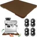 Appliance Slider 360 Rolling Tray for Coffee Maker- Bamboo Coffee Pot Slider Tray for Countertop Rotation Sliding Tray with Wheels, Appliances Mat Easily from Under the Cabinet, Brown (15.7"13")