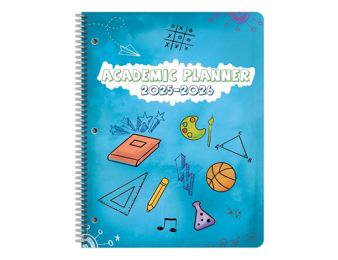 Dated Elementary Student Planner 2025-2026 Academic School Year, Large (8.5" by 11") Matrix Style Datebook with Create Cover