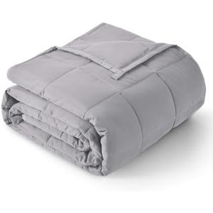 Topblan Weighted Blanket for Adults 9lbs, Breathable Cooling Weighted Blanket for Sleeping, Soft Heavy Microfiber Material with Glass Beads Blanket for All Season, Sofa Bed, 54"x78" Warm Grey
