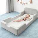 Toddler Floor Bed, No Assembly Needed - Super Soft Full Foam Kids Bed with Removable Washable Cover for Ages 3-5 (61.8"x31.5"x18.9")