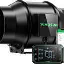 VIVOSUN G6 6" Inline Duct Fan & Temperature Humidity Controller, E42A WiFi-App Control AeroZesh Grow Tent Fan& Smart Thermostat, 388 CFM EC Motor Exhaust Fan for Heating Cooling, Greenhouse Accessory