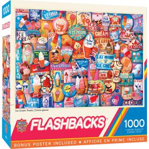 MasterPieces - 1000 Piece Jigsaw Puzzle, Ice Cream Treats, Fun for Adults, Family, Kids, Non-Glare Finish, 19.25" x 26.75"