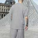 KUYIGO 2 Pieces Outfits Summer Tracksuit Sweatsuits Short Sleeve T-Shirts and Shorts Sets for Generation Z (Medium, A4 Light Grey)
