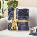 EHEYCIGA Electric Heated Blanket Throw Faux Fur, 10 Hours Auto Shut Off 9 Heating Levels Heating Blanket Throw, Soft Warm Heated Blanket Fast Heating, Faux Fur & Sherpa (Grey)