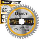 4-1/2 Inch Angle Grinder Circular Saw Blade for Wood, Plywood, Laminate, Drywall, Plastic  40-Teeth Wood Cutting Disc with 7/8 Inch Arbor from GRAFF