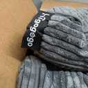 HIGOGOGO Square Stuffed Pouf Ottoman, Corduroy Poufs with Foam Chunk Filling, Furry and Fluffy Pouf Foot Stool Storage Ottoman, 21 X 21 Floor Poufs Foot Rest for Living Room, Dark Grey (21.6 Inch)