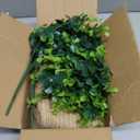 Dahey 2 Pack Wall Hanging Rope Basket (5.5"W6.2"H) with Artificial Eucalyptus, Jute Woven Storage Organizer Flower Plants Basket Farmhouse Rustic Wall Decor for Porch Living Room Bedroom Entryway