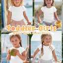 Halfchet Toddler Girls' Short Sleeve Shirts | Ribbed, Cotton, Crew Neck, Fitted, Tops, Summer, Casual, Basic, Tees, Back to School, Vacation, Outfit, for Babies 18M-5T