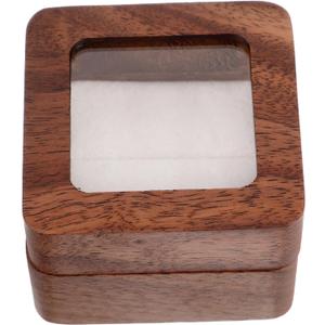 LIFKOME Solid Wood Ring Box Small Decorative Jewelry Holder for Wedding Ceremony Proposal Compact Lightweight Portable Design with Capacity for Rings Earrings