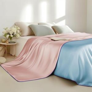 Sheal Cooling Comforter Queen Size 80'' x 90'', Q-Max Rating of >0.4, Double-Sided Cool Tech Comforter & Colors, All-Season Lightweight Blanket to Quickly Cool Down, Pink Blue Sheal Cooling Comforter Queen Size 80'' x 90'', Q-Max Rating of >0.4, Double-Sided Cool Tech Comforter & Colors, All-Season Lightweight Blanket to Quickly Cool Down, Pink Blue