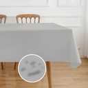 NLMUVW Vinyl Tablecloth with Flannel Backing 100% Waterproof Rectangle PVC Table Cloth Wipe Clean Table Cover for Dining Party Camping Outdoor, Light Grey, 60 X 90 Inch