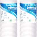 PUREPLUS 5 Micron 20" x 4.5" Whole House Sediment Home Water Filter, Grooved Sediment Cartridge, Replacement for Aqua-Pure AP810-2, Pentair Pentek DGD-5005-20, Home Master CFDGD2501-20BB, 2Pack
