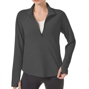 UPF 50+ Hiking Shirt for Women - 1/4 Zip Long Sleeve Sun Protection Top Lightweight & Quick Dry for Trail Running (M)