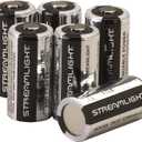 Streamlight 85180 3V CR123A Lithium Batteries, 6-Pack, Black
