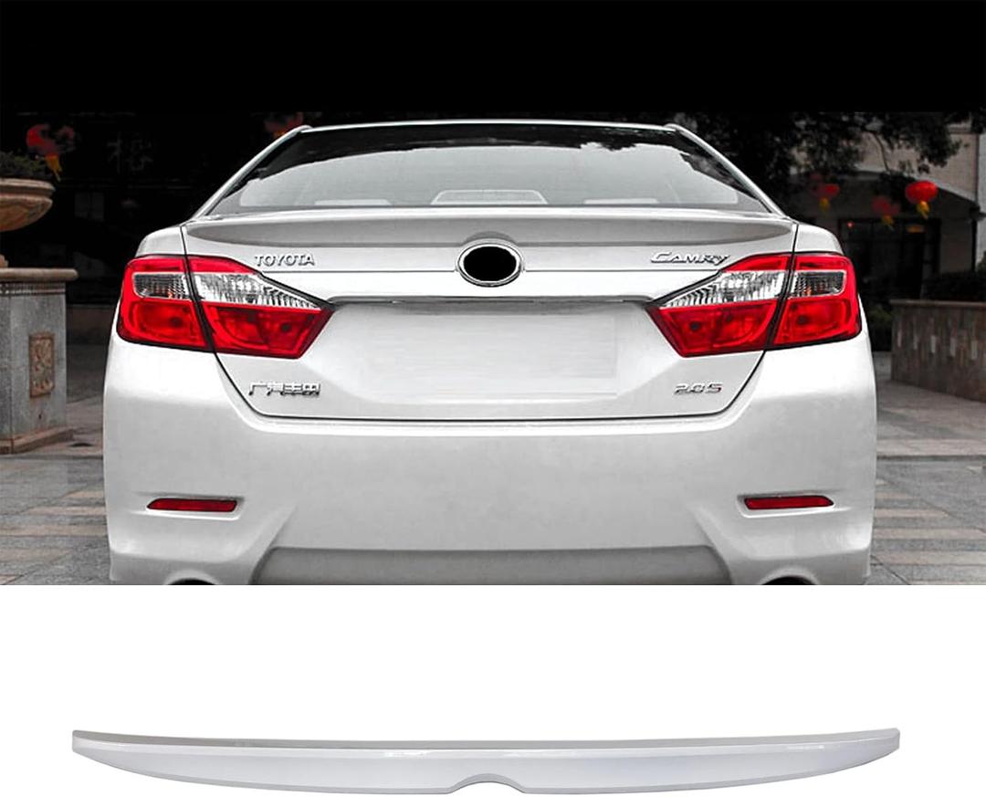 Rear Spoiler Compatible with Toyota Camry 7th 2012-2017 Car Trunk Spoiler Wing Tail Body Kit, White