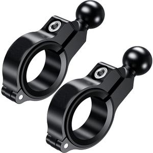 Ball Mount Base Holder 0.67"(17mm) Compatible with RAM/iMISTOU Mounts & 0.67 inch Ball Socket Systems Arms for Bike&Motorcycle Cell Phone Mount2pcs (black#R3-B*2)