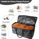 Demao Black Large Moving Bags,6 Pack Heavy Duty Storage Bags,Packing Bag with Handles & Zippers,Foldable Moving Tote Storage Box for Clothes,Relocation,College Dorm & Travel Storage-Moving Essentials