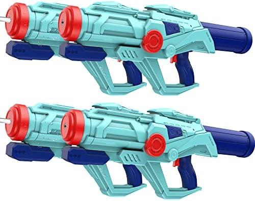 4 PCS Water Guns for Kids, Super Squirt Gun Water Soaker Blaster - Big Size - 32ft Long Shooting Range - High Capacity - Quick Refill - Summer Water Toys Gun for Boys Girls and Adults Outdoor