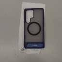 TORRAS Strong Magnetic & Seamless Stand for Samsung Galaxy S25 Ultra Case, Fit for MagSafe, Mil-Grade Drop Protection, Kickstand for Samsung Galaxy S25 Ultra Case, Translucent Back/Blue Edge