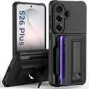 for Samsung Galaxy S26 Plus Case Wallet with Card Holder (4-5Cards)-Black | [RFID Blocking][Kickstand][Military Drop Protection] Full Camera Protection Wallet Case for Samsung S26 Plus