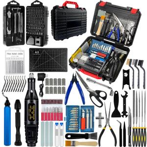 221Pcs 3D Printer Tool Kit, 3D Printer Accessories Bring Tool Box Includes Deburring Tool, Suitable for 3D Printing Disassembly, Cleaning and Precision Machining Toolboxes