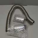 BELOMI 24" Stainless Steel Radiator Hose, Stainless Steel Engine Cooling Water Hose Kit, Flexible Coolant Water Hose, Universal Water Hoses Adapter with Chrome Cap Clamp