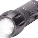 Eveready Compact LED Metal Flashlight Water Resistant, Includes 3 Super Heavy Duty AAA Batteries, 21 Lumens, Black