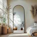 Delma Full Length Mirror, Large Floor Mirror for Wall, Bedroom, Bathroom, Living Room with Aluminium Frame (Stand, Arch 69x24, Black)