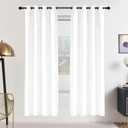 SNITIE White 72in Long Velvet Curtains with Grommet, Super Soft Thermal Insulated Noise Reducing Thick Light Filtering Velvet Drapes for Living Room and Bedroom, Set of 2 Panels, 52 x 72 Inch Long