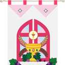 HunnmingRe First Communion Banner Kit for Girls and Boys, 12 x 18 Inches 1st Holy Communion Banner Kits Felt Catholic Gifts for Sunday School DIY Arts and Crafts(Stylish)