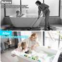 Extra Long White Bathtub Splash Guard Splash Guard Silicone Toy Shelf Holder Prevent Water Spills Kid Bath Tub Accessories (2.6FT, White)