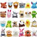24 Packs Mini Plush Animals Toys, Animals Keychain Charms for Kids, Small Stuffed Animal Bulk for Kids, Easter Party Favors, Easter Basket Stuffers, Carnival Prizes, School Gifts
