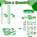 2 x 150PCS St Patricks Day Accessories, St. Patrick's Day Glasses Bracelets Tattoos Beads, Shamrock Saint Patricks Parade Throw, Irish Glasses Bracelets Tattoos Beads Stuff Bulk, Party Favor Decorations (Green)