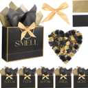 BHHQHH 5 Senses Gift Bags for Him Her Five Senses Gift Bags with Ribbon Handles Tissue Paper Petals Black Gift Bag for Birthday Anniversary,Wedding,Valentine's Day