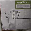 ArtSocket Wooden Wall Clock Silent Non-Ticking, Red Black Grey Abstract Geometric Minimalist Checkered Square Rustic Wall Clocks Decor for Home Kitchen Living Room Office, Battery Operated(12 Inch)