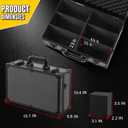 Toploader Storage Box for 3x4 35pt Rigid Cards, Top Loader Cards Holds 600+ Top Loaders - Aluminum Alloy Trading Card Case, Sports Card Storage Box with Lock (Large Carbon Fiber)