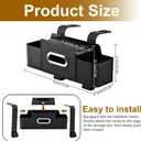 4-in-1 Back Seat Car Organizer with Extra Large Capacity, 2 Cup Holders, Tissue Box Dispenser & Storage Hook for Phone, Snacks, Toys(Black)