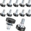 1/4" Thread Leveling Feet, 12 PCS Adjustable Furniture Levelers with T-Nuts, Threaded Screw-in Table Feet for Individual Adjustment
