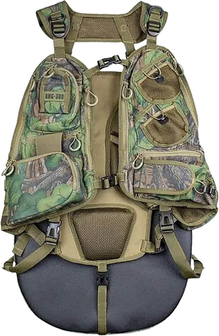 Knight & Hale Run N Gun 300 Turkey Vest, Mossy Oak Full Foliage - 2.5 lb Turkey Vest for Hunting - Removable Cushioned Seat