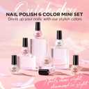 modelones Nail Polish Set 6 Colors Neutral Nude Pink Mini Skin Tones Collection Quick Dry Neutral Glitter Finger Nail Polish Home DIY Manicure Valentine's Gift for Women Girl (A0-Meteor Swarm)