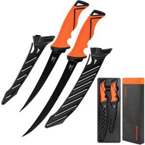 KastKing Paradox Fishing Fillet Knife Kit, 7" and 9" Fillet Knives with Corrosion-resistant G4116 German Stainless Steel, Razor Sharp Blades, Non-Slip Handles, and Protective Vented Sheaths  Fishing Gear and Fishing Gifts for Men